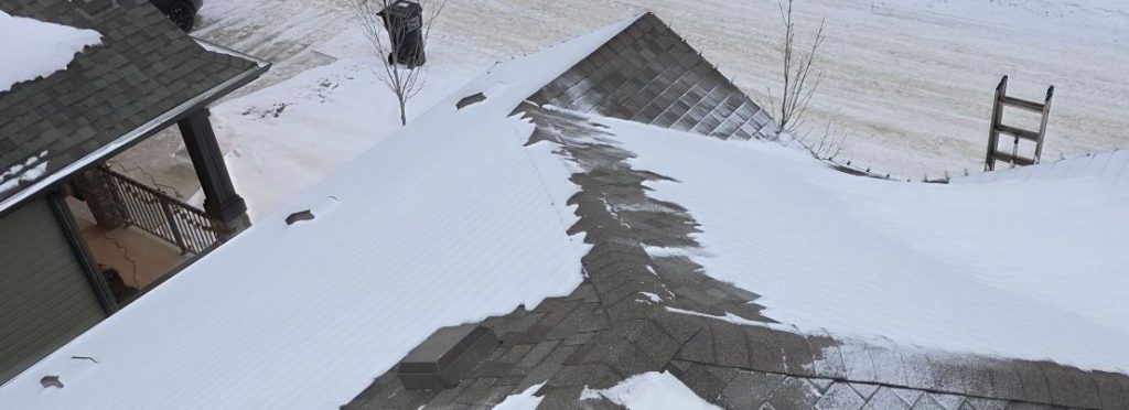a snowy roof in Edmonton
